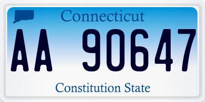 CT license plate AA90647