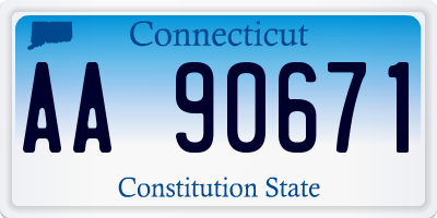 CT license plate AA90671