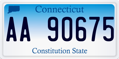 CT license plate AA90675