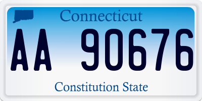 CT license plate AA90676