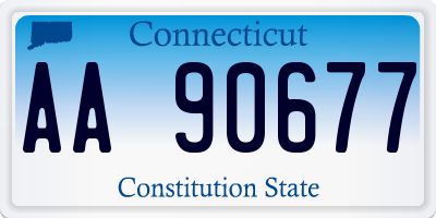 CT license plate AA90677