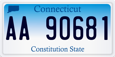 CT license plate AA90681