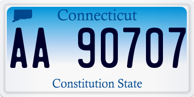 CT license plate AA90707