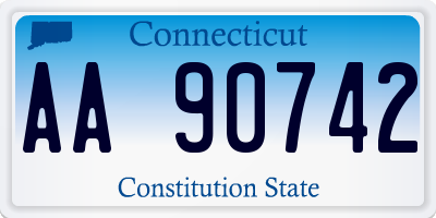 CT license plate AA90742