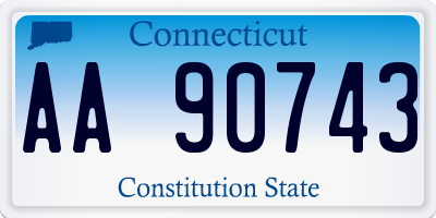 CT license plate AA90743