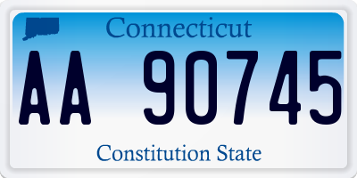 CT license plate AA90745