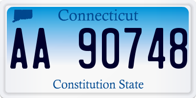 CT license plate AA90748