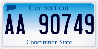 CT license plate AA90749