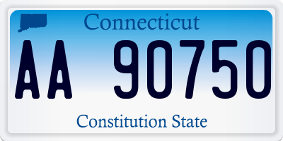 CT license plate AA90750