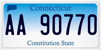 CT license plate AA90770