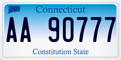 CT license plate AA90777