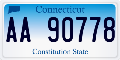 CT license plate AA90778