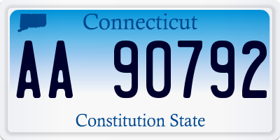 CT license plate AA90792