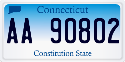 CT license plate AA90802