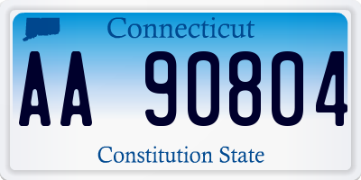 CT license plate AA90804