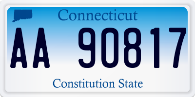 CT license plate AA90817