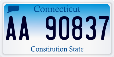 CT license plate AA90837