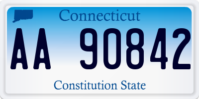 CT license plate AA90842