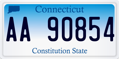 CT license plate AA90854