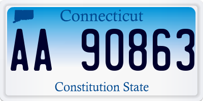 CT license plate AA90863