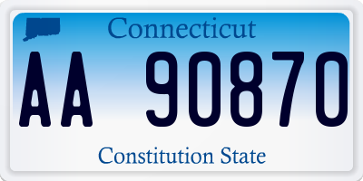 CT license plate AA90870