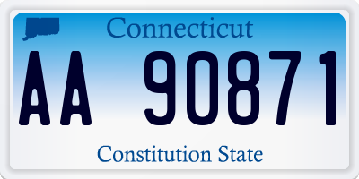 CT license plate AA90871