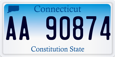 CT license plate AA90874