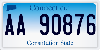 CT license plate AA90876