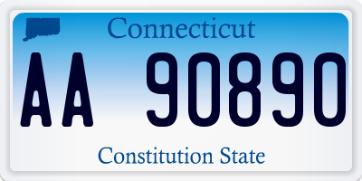 CT license plate AA90890