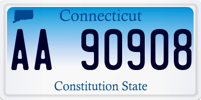 CT license plate AA90908