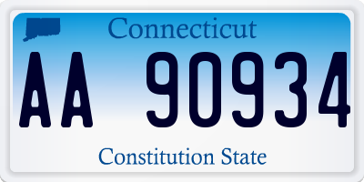 CT license plate AA90934