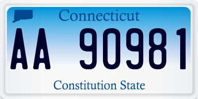 CT license plate AA90981