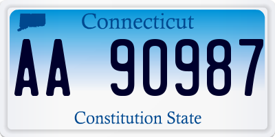 CT license plate AA90987