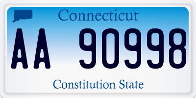 CT license plate AA90998