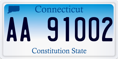 CT license plate AA91002