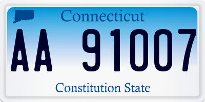 CT license plate AA91007