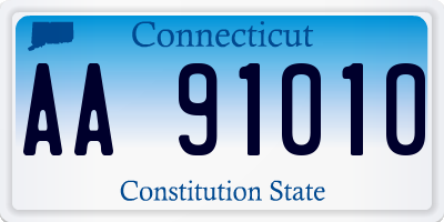 CT license plate AA91010