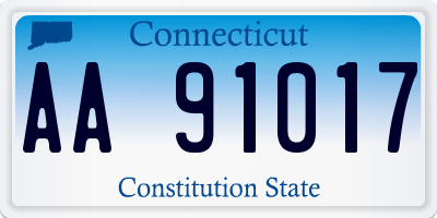 CT license plate AA91017