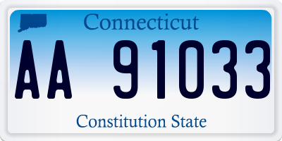 CT license plate AA91033