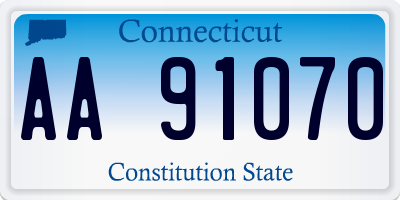 CT license plate AA91070