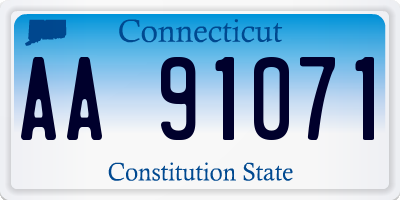 CT license plate AA91071