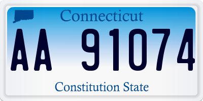 CT license plate AA91074