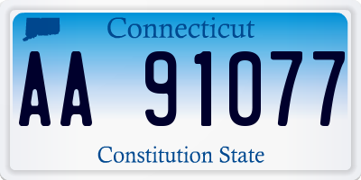 CT license plate AA91077