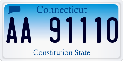 CT license plate AA91110