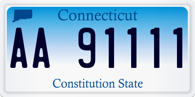 CT license plate AA91111