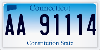 CT license plate AA91114