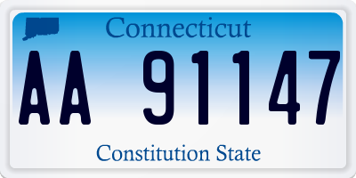 CT license plate AA91147