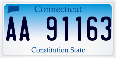 CT license plate AA91163