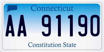CT license plate AA91190