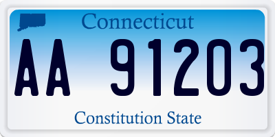 CT license plate AA91203